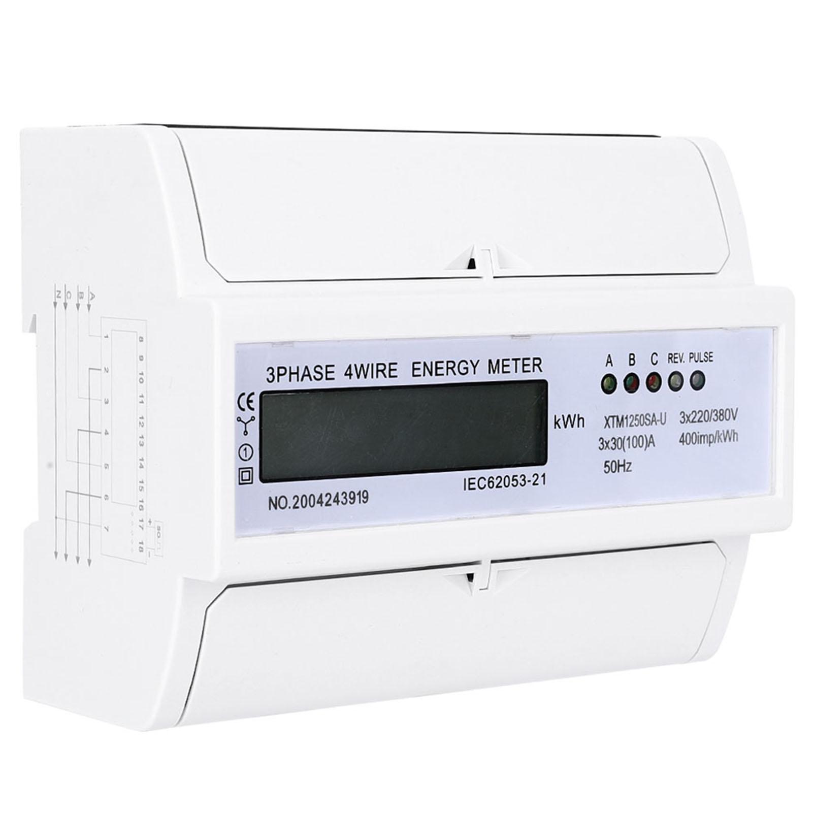 

Digital 3 phase 4 Wire 7P Din Rail Electric Meter Electronic KWh Meter(30(100)A)