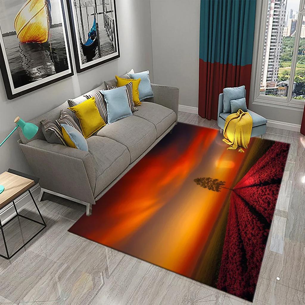 3D Space Carpet Visual Art Landscape Rug Teens Modern Design Rectangle Area Rugs Bedroom Soft Mats Flat Mat Living Room Door Mat