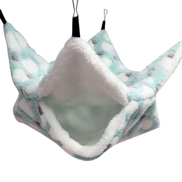 Small Pet Hammock Double-layer Plush Soft Winter Warm Hanging Nest Sleeping Bed Small Pets Hamster Squirrel Chinchilla House