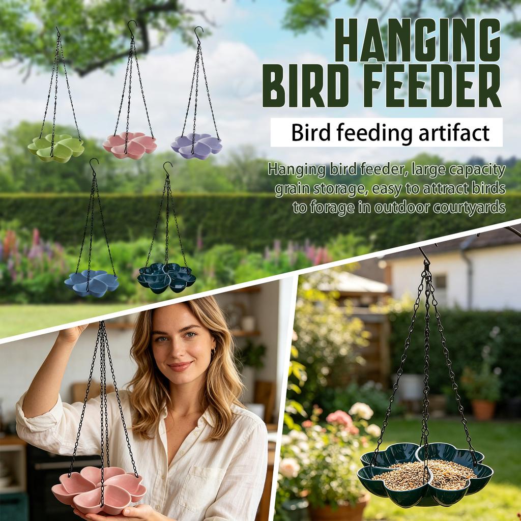 Outdoor Hanging Bird Feeder for Birds - Large Capacity Tube Feeder with Seed Ports, , Easy to and Clean