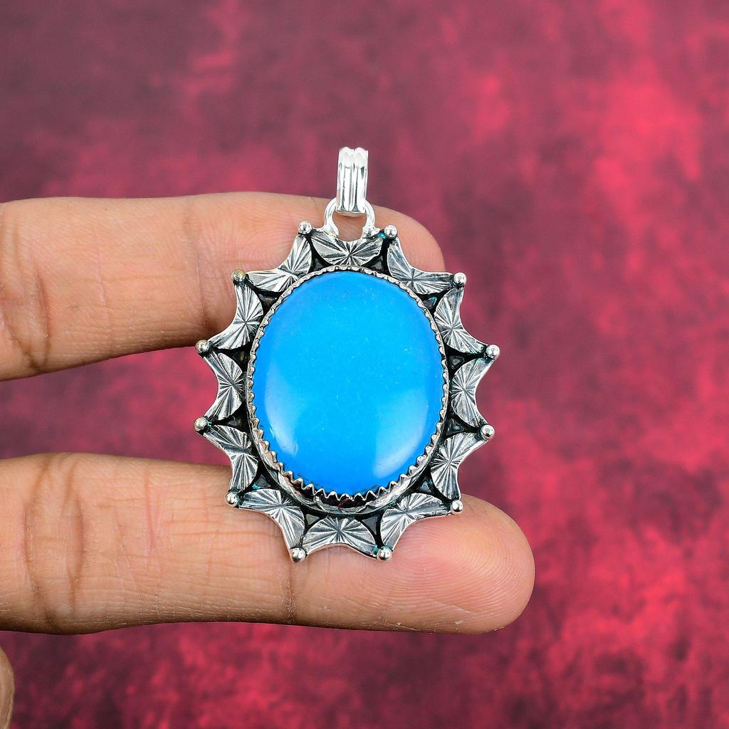 Sleeping Turquoise 925 Solid Sterling Silver Pendant, Handmade Gemstone Pendant Jewelry, Gifts For Wife Brand New Pendant