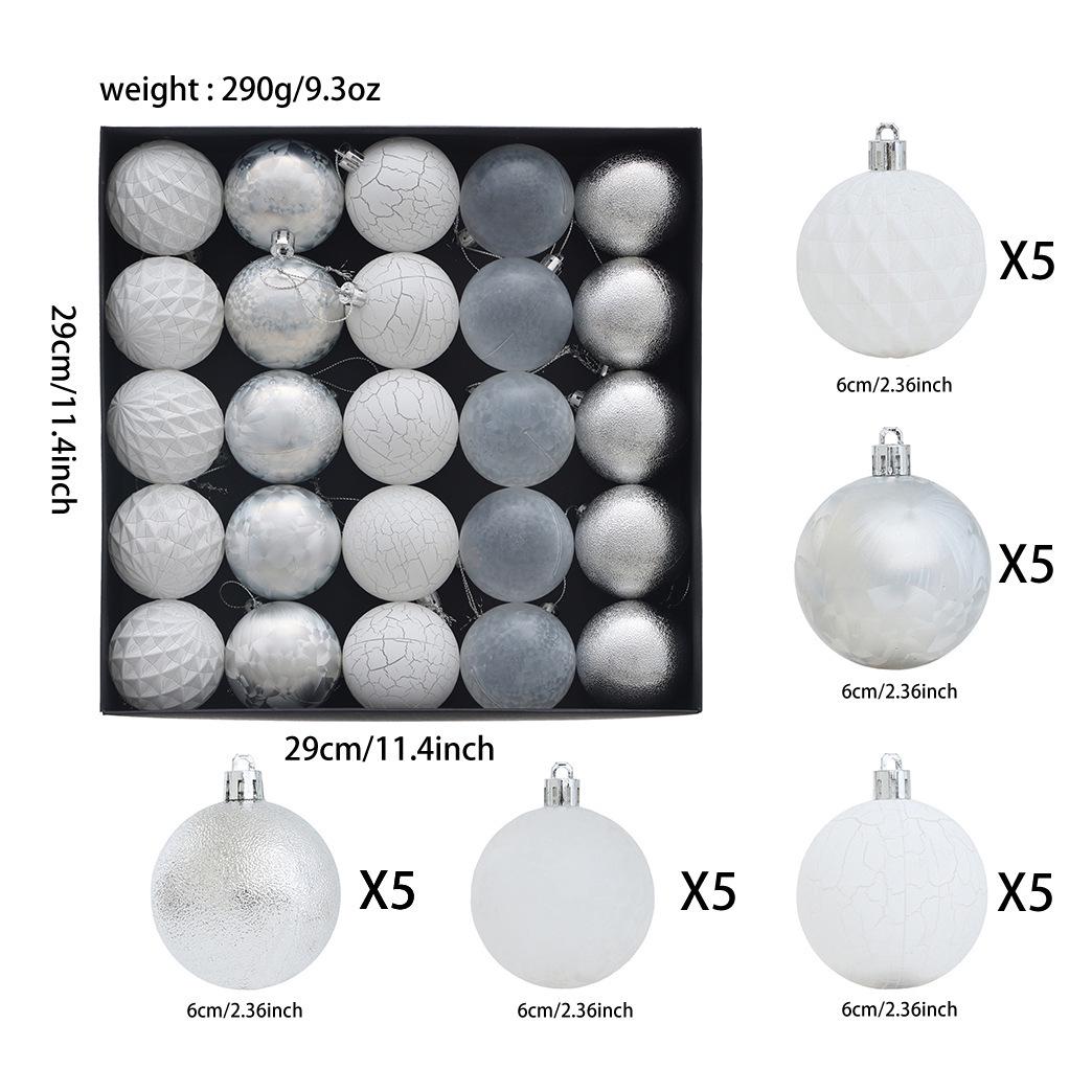 

Ins Style Cracked Electroplated Christmas Ball Set: Multiple Sizes for Tree Decorations