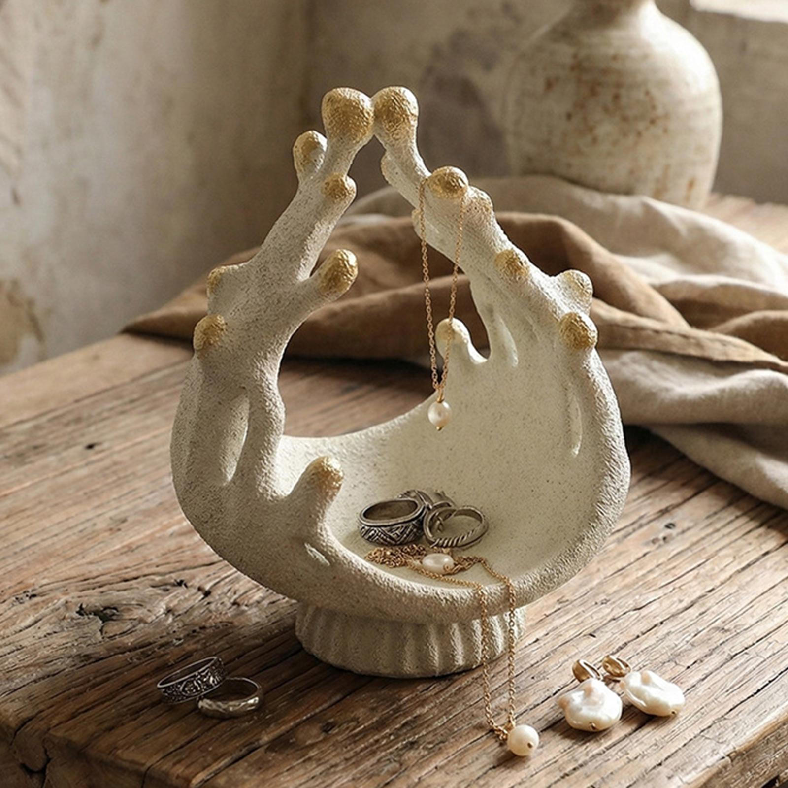 

Jewelry Tray Plate Multifunctional Room Decor Trinket Dish for Watch Cosmetics Dressing Table 21.5cmx27cm