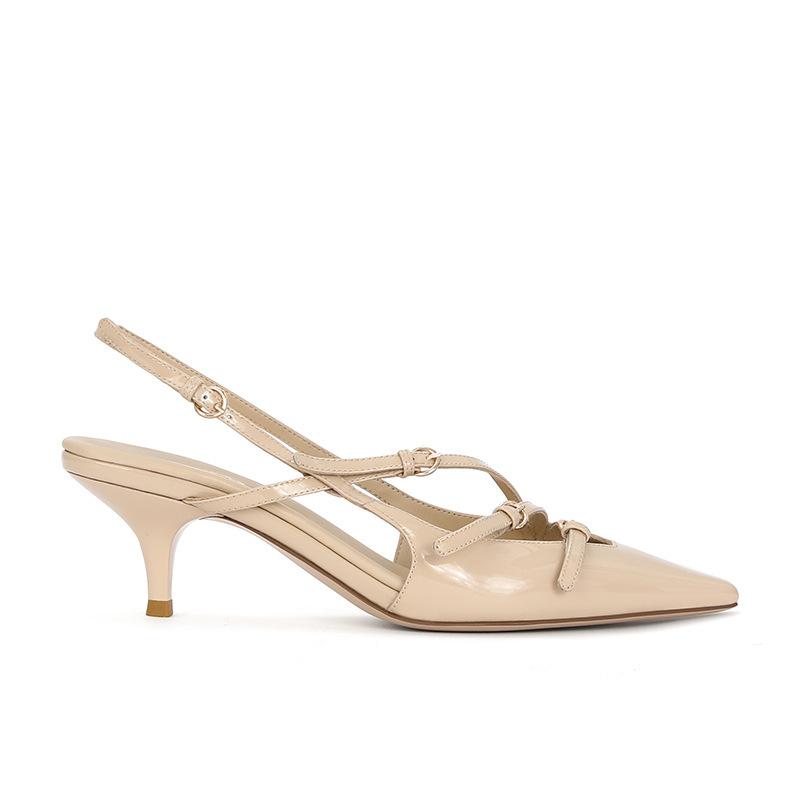 

Pointed Baotou Buckle Back Empty High Heel Sandals Women s Commuter Dinner Shoes Spring 40