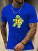Unisexs Basic Cotton Crew Tee Cartoon Smiling Turtle Zf Initial Letter Cute Animal Print Casual Street Male Daily Short Sleeve Top