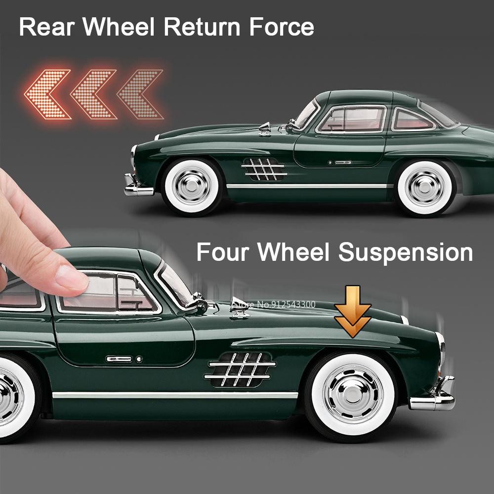 Large 1:18 300SL LP770 Sports Car Model Toy Doors Opened Pull Back Shock Absorption Alloy Vehicles Models Hobby Gifts for Boys