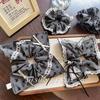 Gray Ballet Style Premium Handmade Lace Bow Hair Tie Scrunchie Bun Hair Accessories