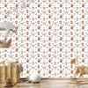 Deer wallpaper white, light gray, beige and orange 50x1000