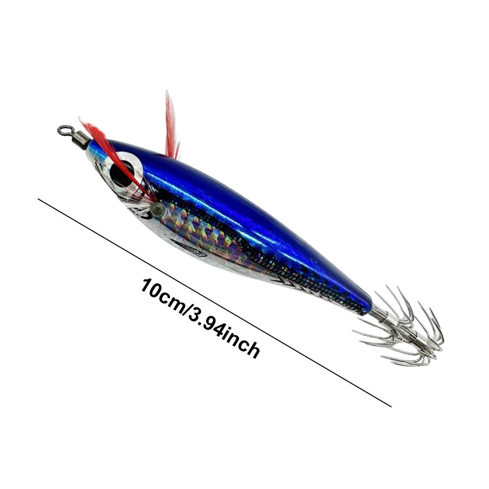 1-3Pcs Luminous Artificial Squid Hook Horizontal Bionic Shrimp Baits Wood Shrimp Cuttlefish Hard Bait for Cuttlefish Sea Fishing