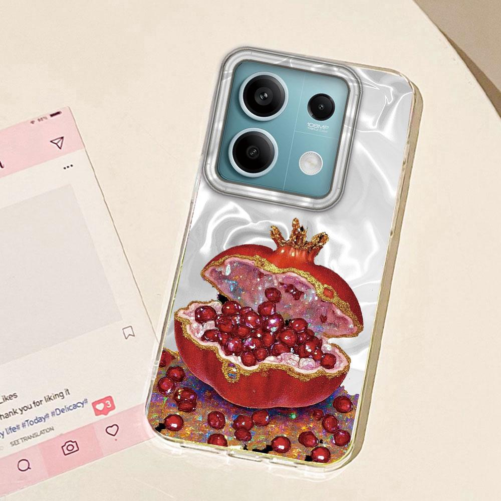 White Peony Lotus Print Women Girls Water Texture Phone Case for Xiaomi Mi 13T 14T Pro 11 Lite NE 5G Shell Silicone Bags Cover