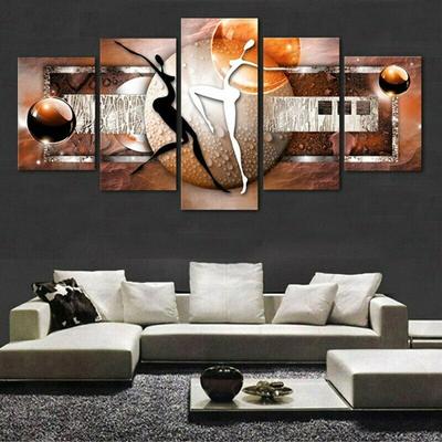 Abstract Art Couple Dancing 5 Panel Canvas Picture Print Wall Art Canvas Painting Wall Decor for Living Room Poster No Framed