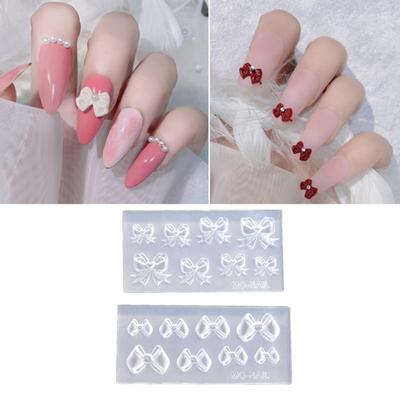 4 Stück Schmetterling Nagelkunstform Einfach zu bedienende Silikonform Geprägte Knoten-Nagelform für Nagelkunst-Enthusiasten
