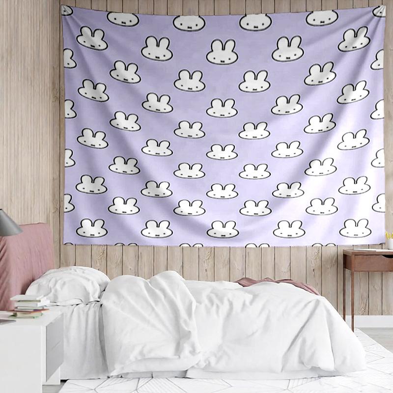 Miffy Tapestry for Bedroom Aesthetic Classroom Tapestries Wall Hanging for Living Room Dorm Office,Ideal Creative Gift