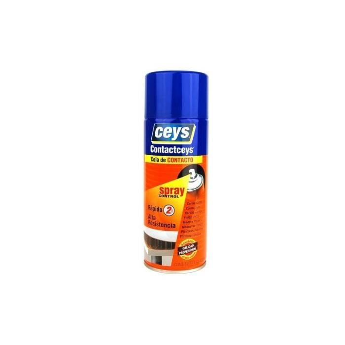 Colle de contact - Contactceys - Spray 400ML - Application facile - Précise - Bleu