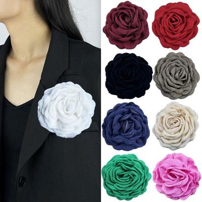 Large Flower Lapel Pin French Style Ornamental Pin Versatile Camellia Brooch