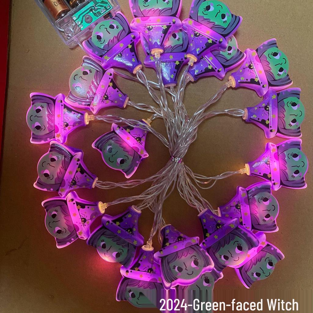 LED Halloween String Lights - Pumpkin, Ghost, and Skull Shaped Decorative Lights for Festive Party Atmosphere