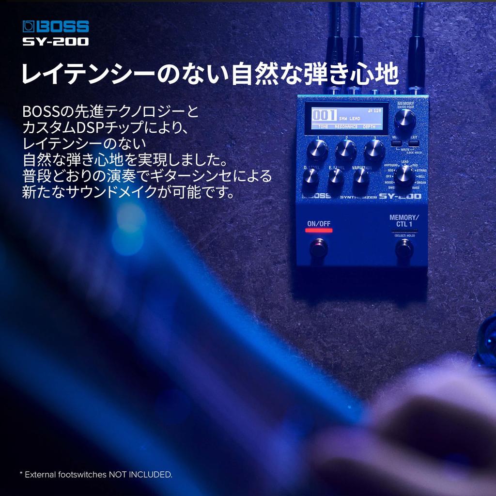 BOSS Guitar with AC Adapter or AA Battery Perfect for Band Recording SY-200 Synthesizer, Latency-Free, Display, Guitar/Bass Modes, Operation,