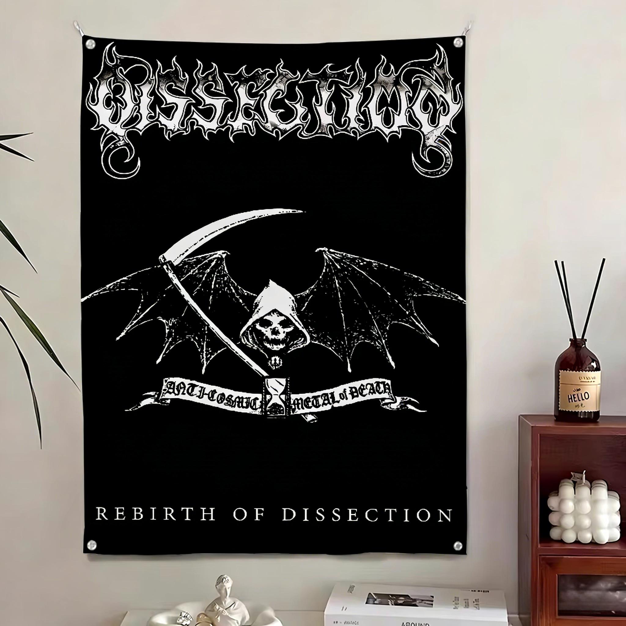 Death D-Dissection Metalen Vlag Wandkleed Slaapkamer Woonkamer Tuin Buiten Festival Decoratie Achtergronddoek Feestbanner 40cmX60cm