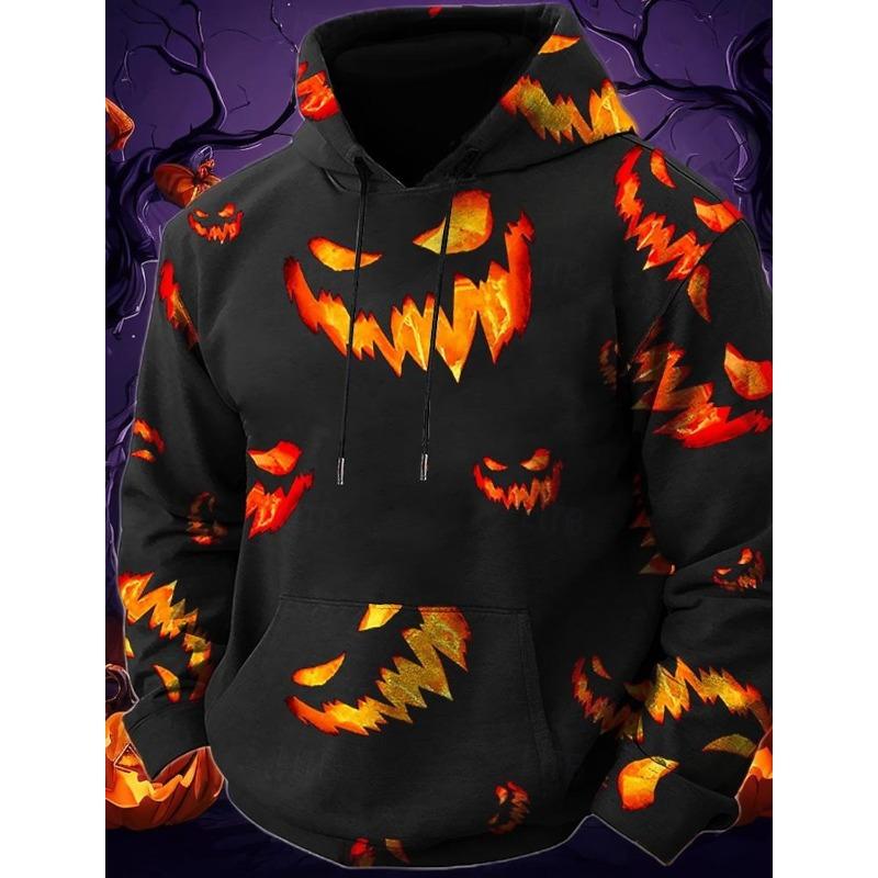 Men hoodie pullover halloween 3d printed pumpkin pattern couple men women adult halloween carnival prom casual everyday
