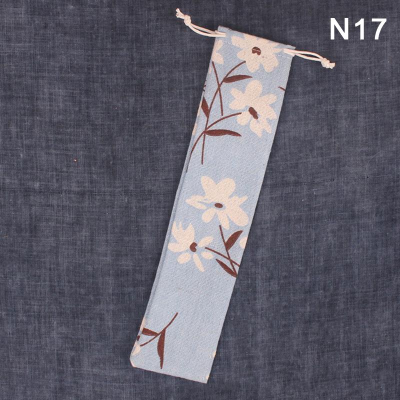 1ks opakovaně použitelný slaměný sáček sáček na kovové slámové příbory Barevné cestovní kempingové hůlky Lžíce Vidlička Nůž Úložný sáček Zásobník