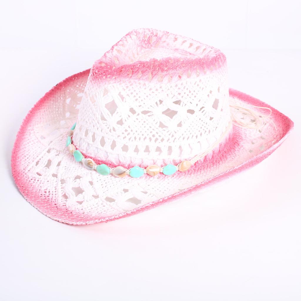 Popular European and American Classic Hollow Western Cowboy Hat Men's and Women's Fashion Vacation Breathable Sunshade Straw Hat