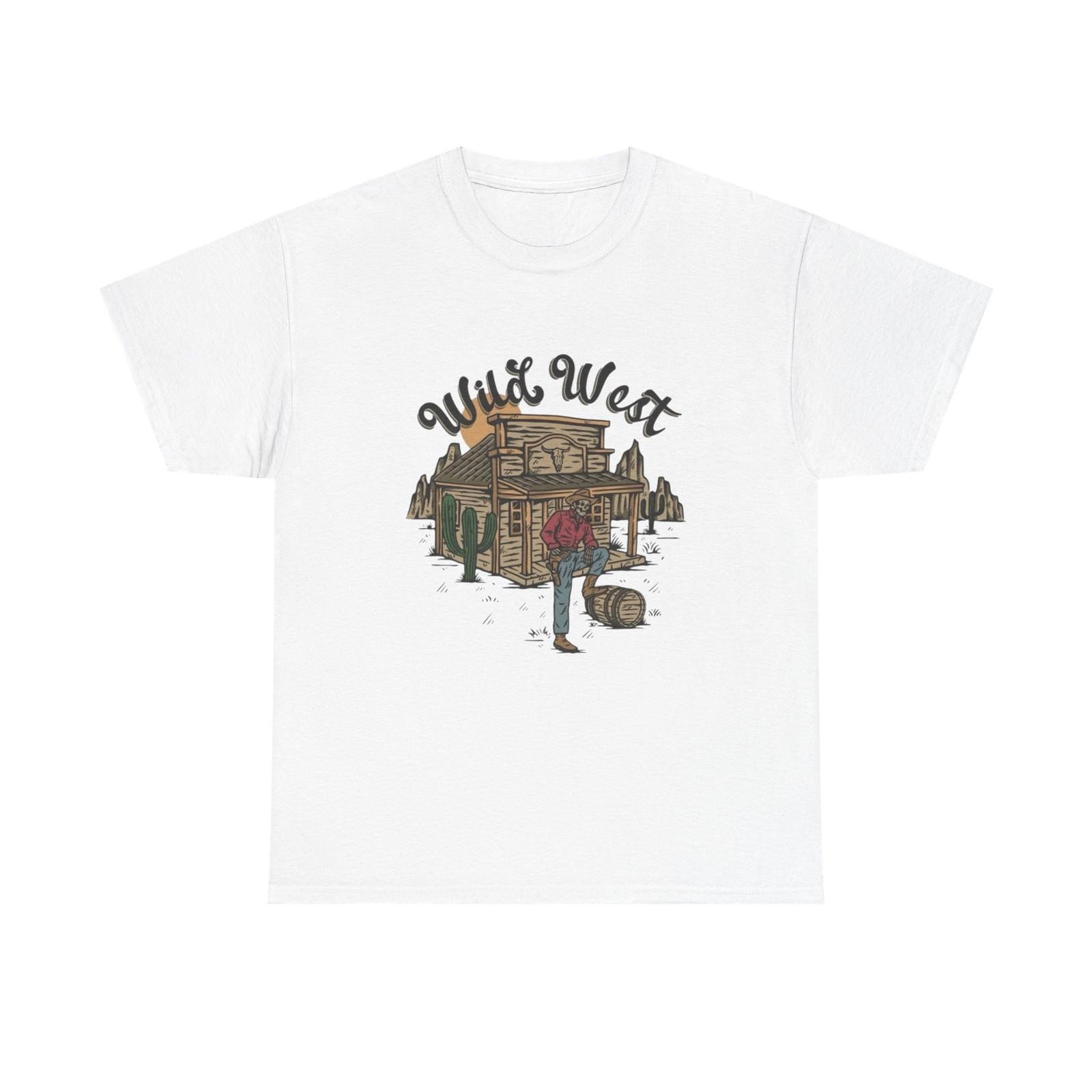 Wild West Skeleton Graphic T Shirt Mens Womens Tees Top Unisex Heavy Cotton Tee New Gift S