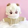 Two-tone Hoodie for 10cm Plush Dolls, Striped Yellow. Plush Doll Clothes, Costume, Accessory, Fan Activity, Otaku Activity, Doll, Mascot, K-pop Doll,