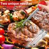 Turkey Baster Stainless Steel Turkey Baster Syringe with Cleaning Brush Meat Marinade Injector with 2 Needles and Detachable