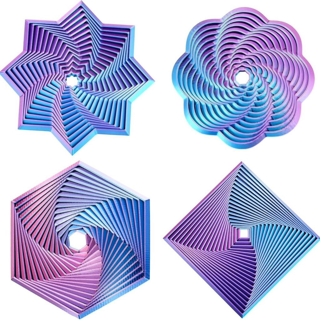 3d Printed Stress-Relieving Toy Set: Octagonal Star, Hexagonal  Flower, Square Radish Tower Figure-Piece