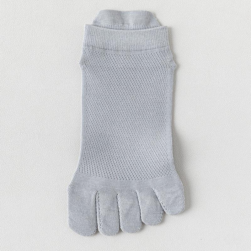 Women's Summer Thin Cotton Antibacterial Five-Toe Breathable Mesh Socks - Split-Toe, Boneless, Short Style.