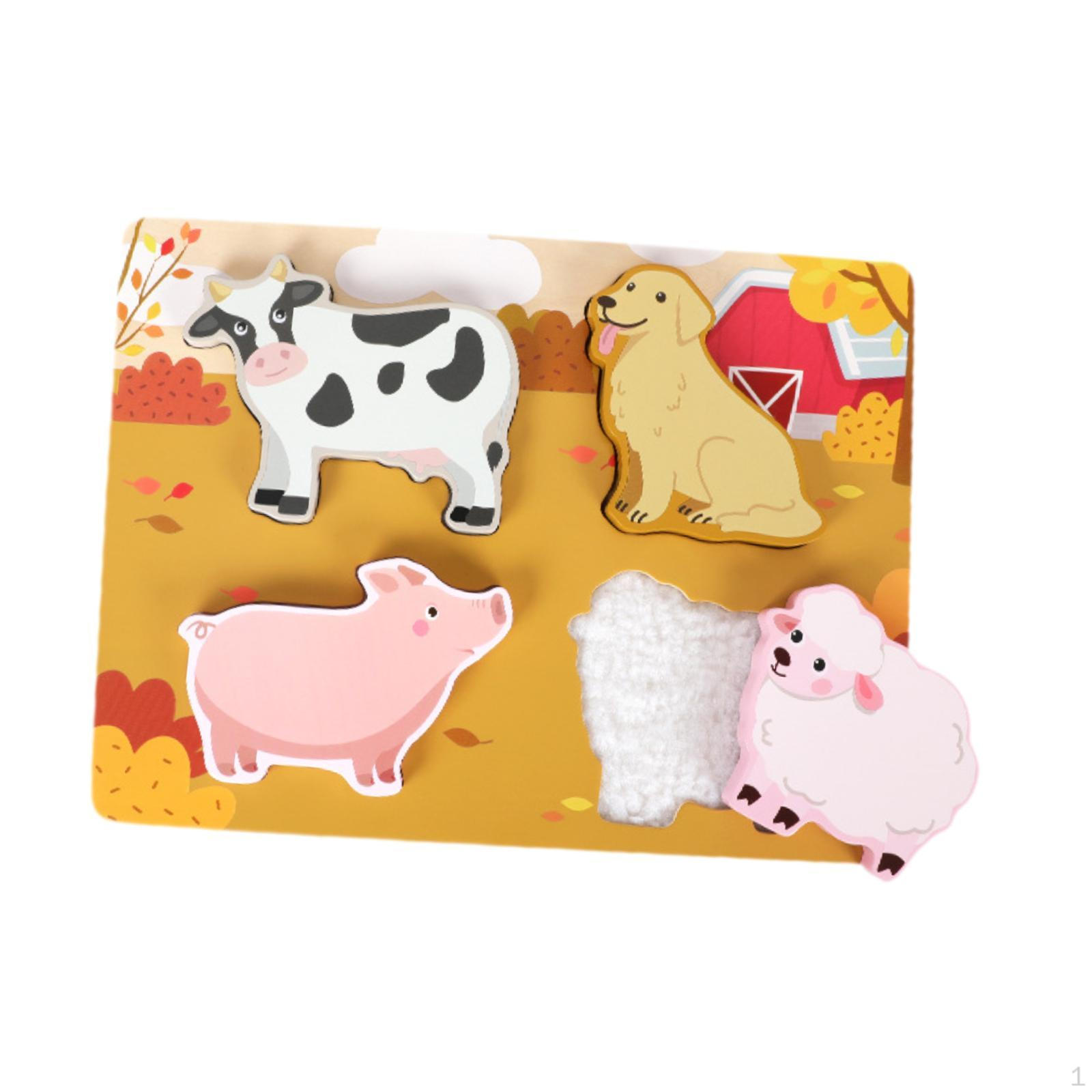 Animals Wooden Puzzle Set for Kids - Interactive Learning Game farm