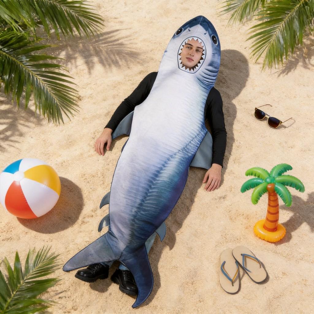 Halloween Adult Shark Costume Cosplay Fancy Dress For Stage Performance