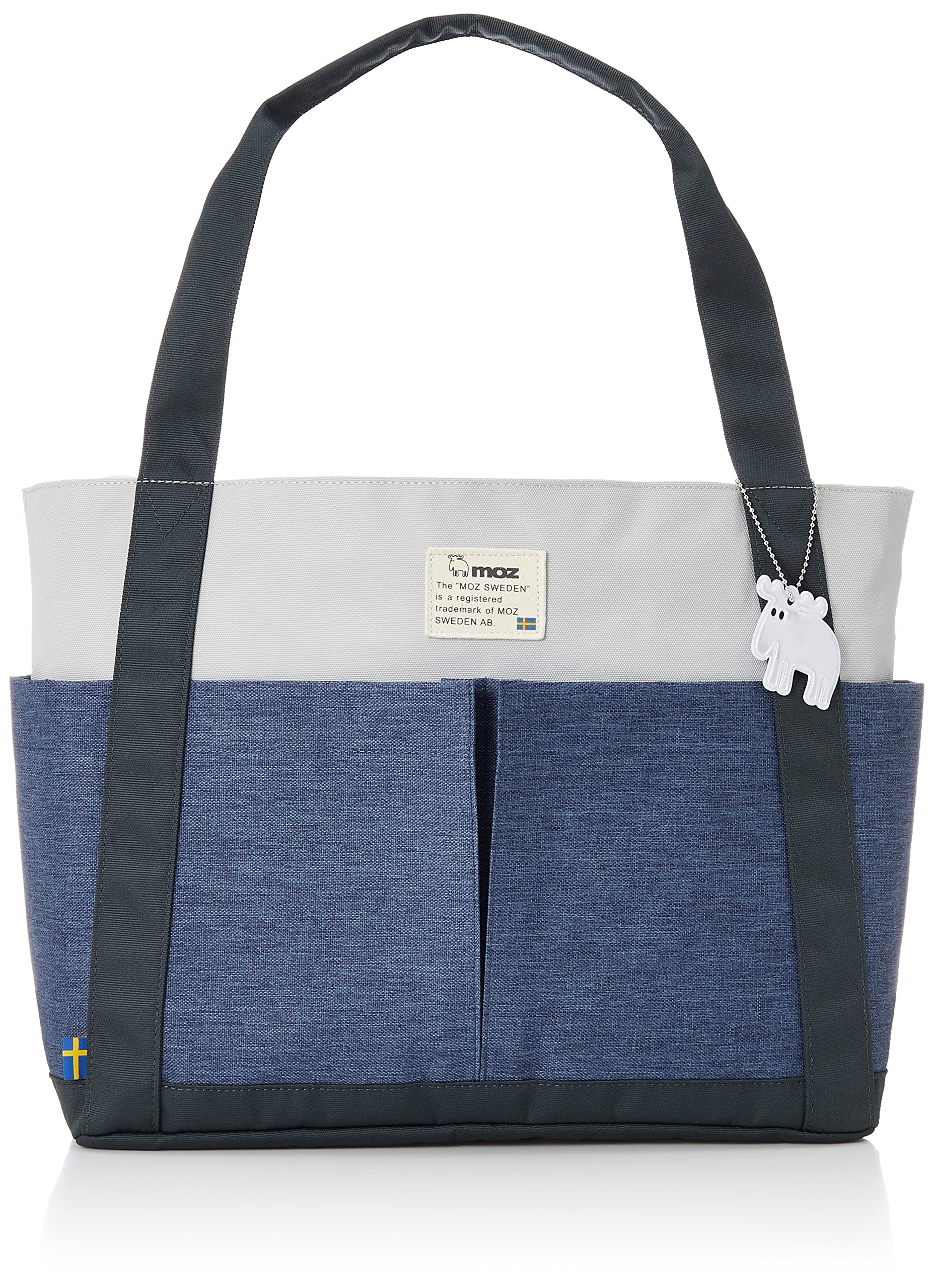 moz ZZEI-26 Сумка-тоут, Легкая, Большой вместимости, Для бизнеса, Для поездок на работу, Простой дизайн, Женская и мужская, Серый x Темно-синий