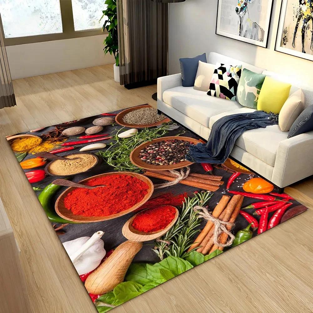 Modern Kitchen Spice Seasoning Grain Pattern Decorative Carpet Restaurant Entrance Door Cushion Home Floor Mat Rug Home Decor