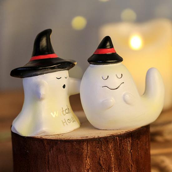 Yousheng Halloween Figure, Compact Resin Ghost Desktop Ornament, Halloween Decoration for Home Parties Window Holiday