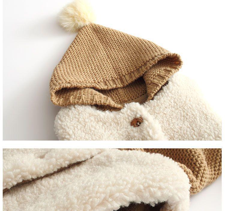 Thickened Cute Lambswool Vest for Infants, Unisex, Ages 1-3, Perfect for Autumn and Winter.