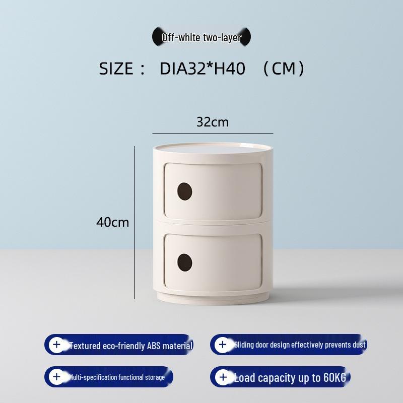 Haitian Nordic Modern White Minimalist Round Bedside Table