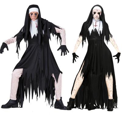 The Horror Scary Nun Costume For Women Black Vampire Dress Sets Adult  Valak Cosplay Uniform Suits Halloween Party Devil Outfit