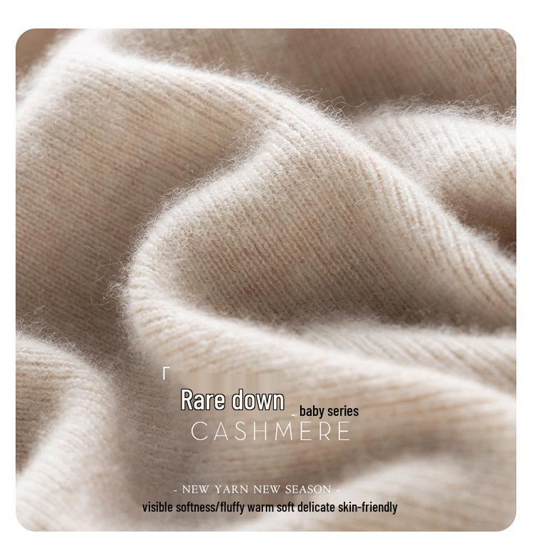 Women's High-Quality Cashmere Knit Base Layer Top - Long Sleeve, Tight-Fit, Warm & Soft Sweater for Autumn/Winter