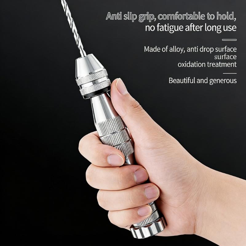 Aluminum Hand Twist Drill Kit Includes 10Pcs Carbon Steel Bits (0.8-3mm) For Model Making And DIY Projects