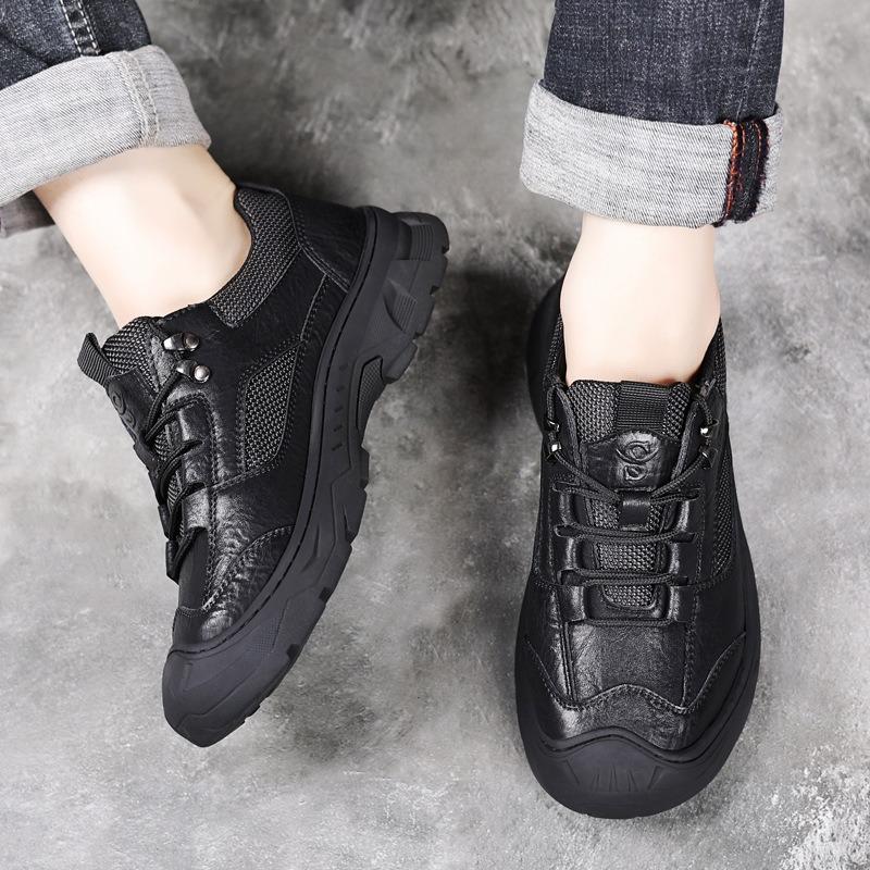 Fashion New Platform Leather Non-slip Outdoor Sneakers for Men Fashion Soft-soled Light Men's Shoes Designer Casual Sport Zapatos Hombre