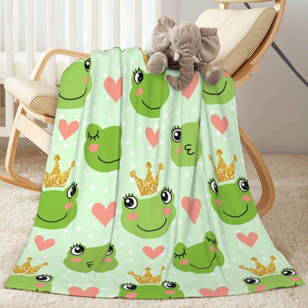 Süße, weiche, leichte Flanelldecke für Kinder, Ganzjahres-Cartoon-Tierdecke für Sofa, Couch, Bett, Dekorativ