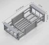 Drain Basket, Retractable Stainless Steel Sink Strainer Drain, Household Storage Rack