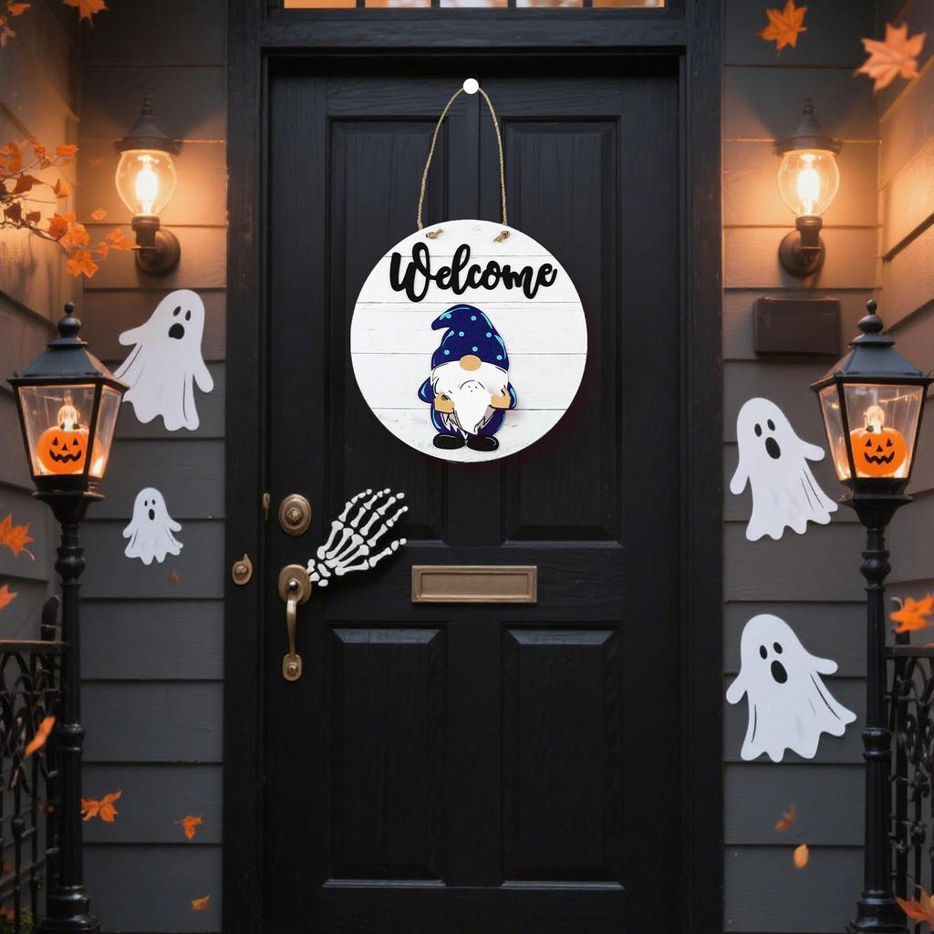 Front Door Welcome Sign Magnetic Gnome Home Decor Holiday Decor Wooden Welcome Sign For Indoor Wall Window Living Room Entrance
