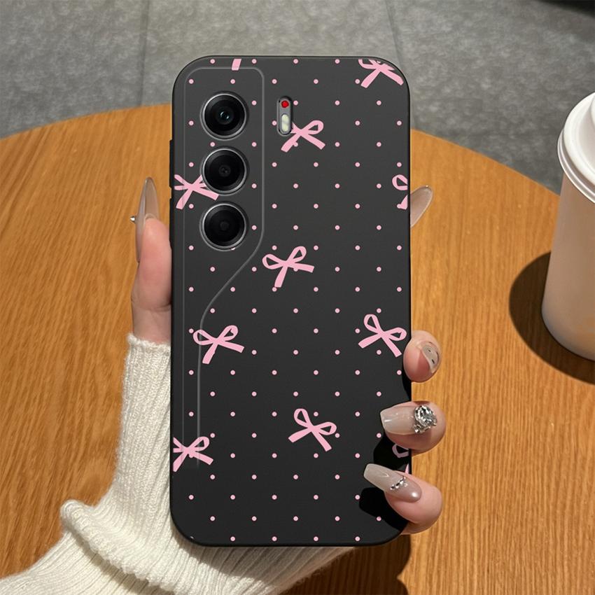 For Tecno Camon 40 20 19 17 16 15 Pro Premier 18P 16S 17T Phone Covers Matte Silicone Lovely Bow Lightweight Anti Drop Cases For Tecno Camon18i Bumper