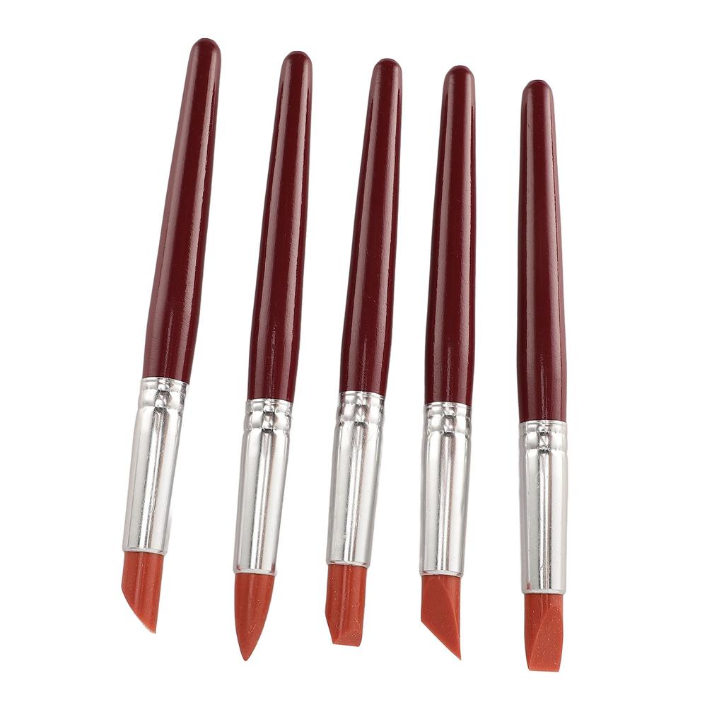 5 Stück Silikon Ton Modellierwerkzeuge Mehrere Formen Töpferstift zum Modellieren Punktieren Formen Schnitzen