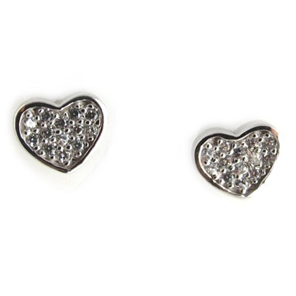 Les Trésors De Lily [L1827] - Silver 'Love' Earrings Silver White (rhodium Plated) - 6x6 Mm