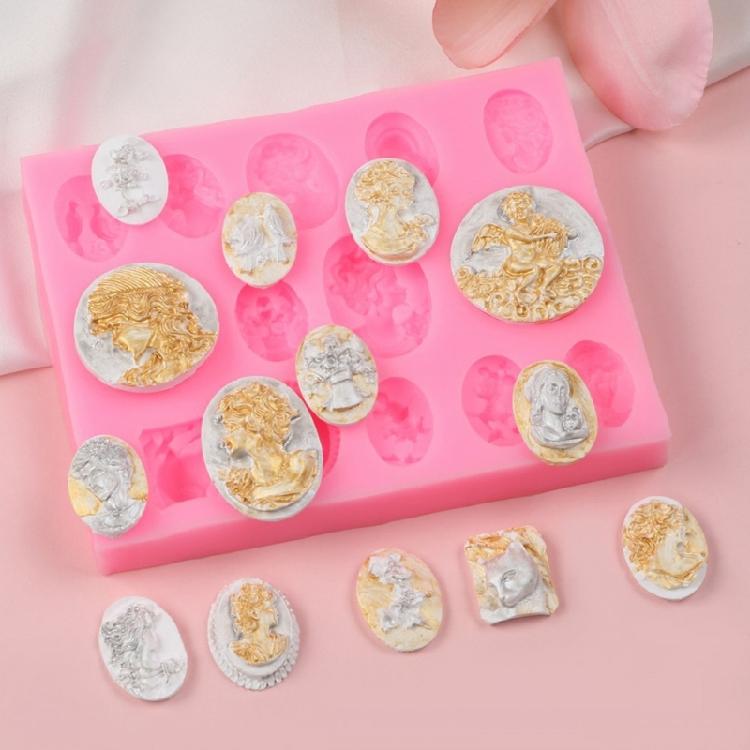 Artistic Silicone Embossing Mould Designed For Lady Portrait Details In Resin And Clay Art