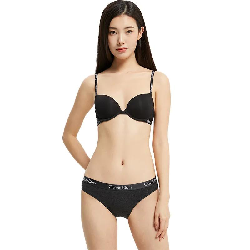Calvin Klein Solid Color Letter Logo Waistband Sexy Close-fitting Women's Briefs, 3-Pack