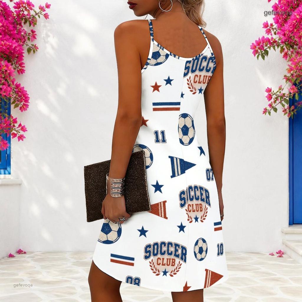 Women Plus Size Sleeveless Criss Cross Cutout Halter Neck Printed White Fitted Curved Hem Dress